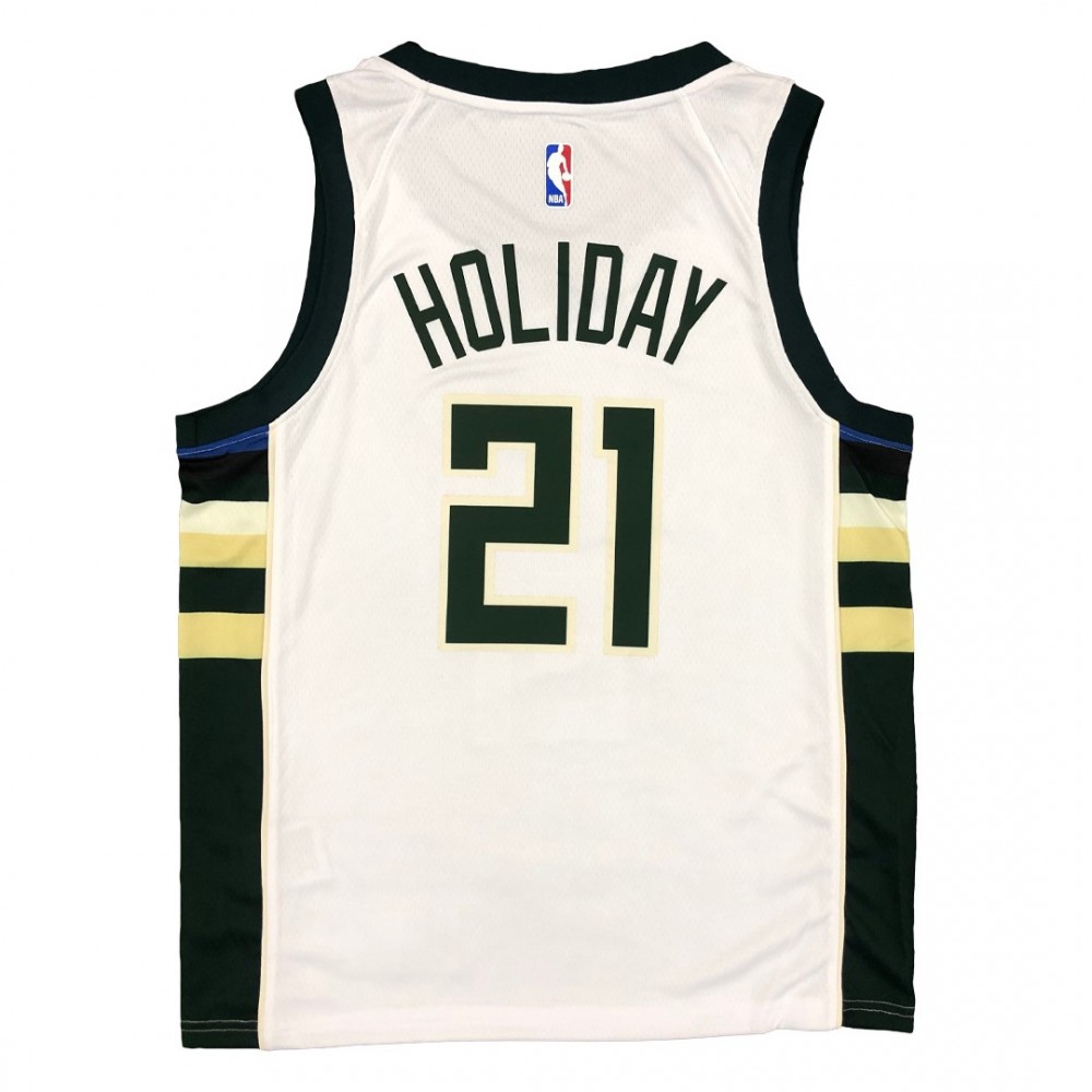 Men's Milwaukee Bucks Jrue Holiday #21 White 2020/21 Swingman Jersey - Association Edition-Pro Kit Vault | Brand New 26/27 Sports Jerseys